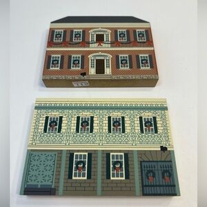 Lot of 2 The Cats Meow New Orleans Christmas Series 1994 Shelf Sitter Houses